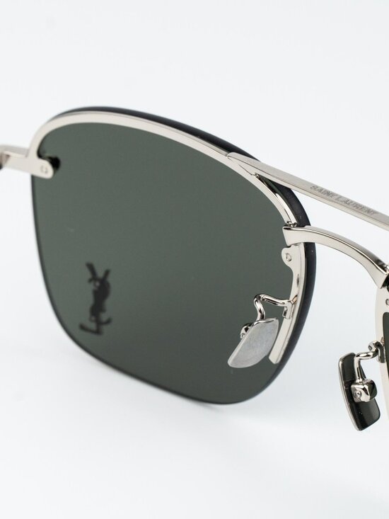 Saint Laurent Women Sunglasses Silver Grey Pilot SL309M 002 NEW AUTHENTIC main image 4